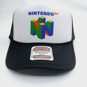 Nintendo 64 Black And White Foam Trucker Hat